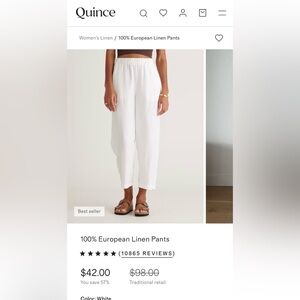 Quince 100% European Linen Pants